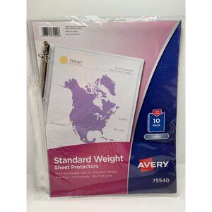 Avery Standard Weight Sheet Protectors Clear Top Load Acid-Free Archival Safe 10